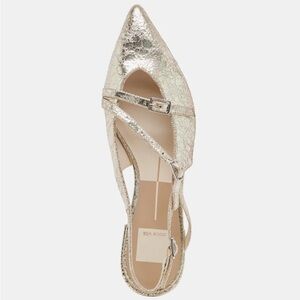 DV by Dolce Vita PAMLA WIDE FLATS PLATINUM DISTRESSED LEATHER